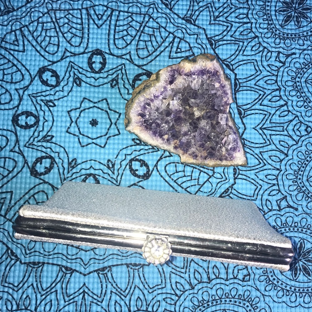 🦋 clutch sparkle silver 7”x5”